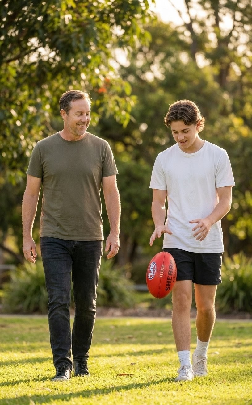 Dan coaching a young man in the park